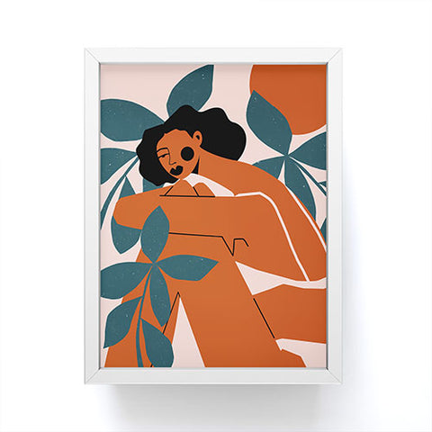 Maritza Lisa Pink Bikini Dark Green Flower Framed Mini Art Print