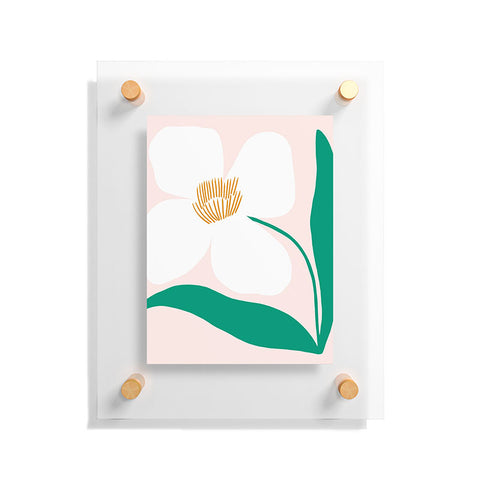 Maritza Lisa Single White Abstract Flower Floating Acrylic Print