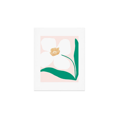 Maritza Lisa Single White Abstract Flower Art Print