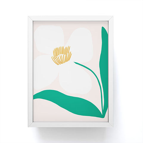 Maritza Lisa Single White Abstract Flower Framed Mini Art Print