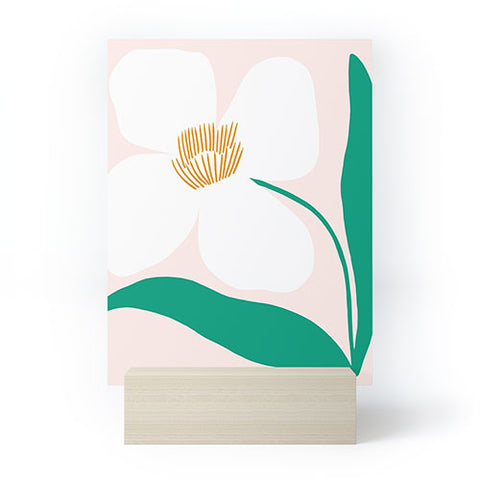 Maritza Lisa Single White Abstract Flower Mini Art Print