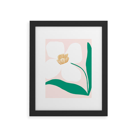 Maritza Lisa Single White Abstract Flower Framed Art Print