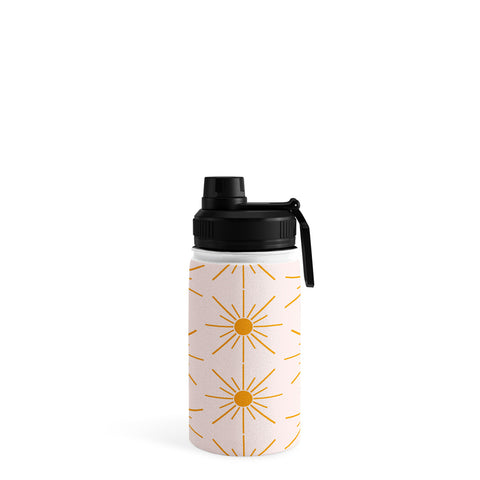 Maritza Lisa Sun Pattern On Pink Background Water Bottle