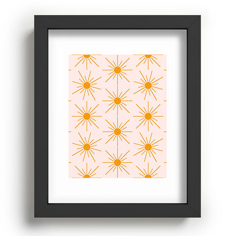 Maritza Lisa Sun Pattern On Pink Background Recessed Framing Rectangle
