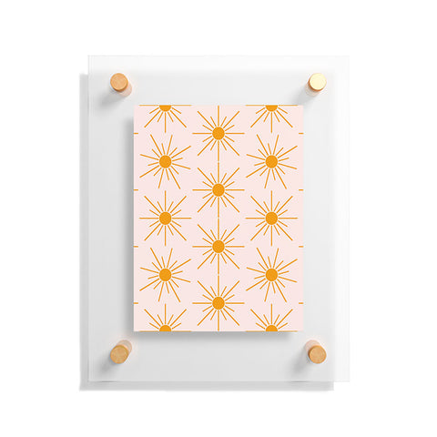 Maritza Lisa Sun Pattern On Pink Background Floating Acrylic Print