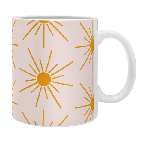 Maritza Lisa Sun Pattern On Pink Background Coffee Mug