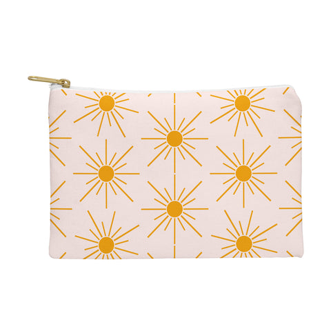 Maritza Lisa Sun Pattern On Pink Background Pouch