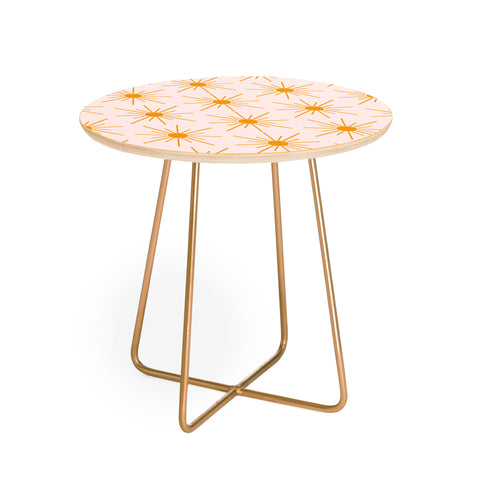 Maritza Lisa Sun Pattern On Pink Background Round Side Table