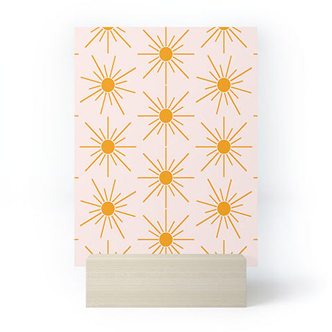 Maritza Lisa Sun Pattern On Pink Background Mini Art Print