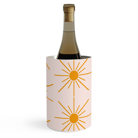 Maritza Lisa Sun Pattern On Pink Background Wine Chiller