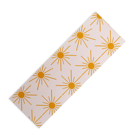 Maritza Lisa Sun Pattern On Pink Background Yoga Mat