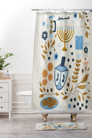 Marni Hanukkah Nights Shower Curtain And Mat