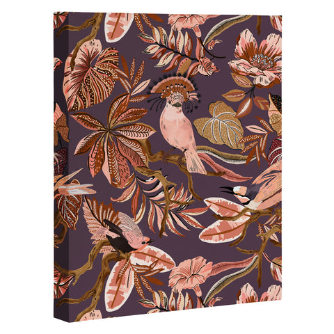 Marta Barragan Camarasa 2Pink tropical birds landscape Art Canvas