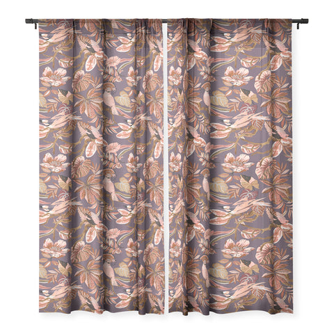 Marta Barragan Camarasa 2Pink tropical birds landscape Sheer Non Repeat