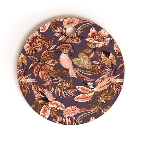 Marta Barragan Camarasa 2Pink tropical birds landscape Cutting Board Round