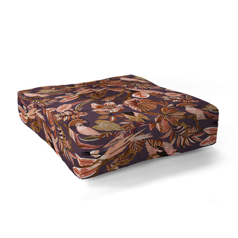 Marta Barragan Camarasa 2Pink tropical birds landscape Floor Pillow Square