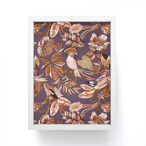 Marta Barragan Camarasa 2Pink tropical birds landscape Framed Mini Art Print