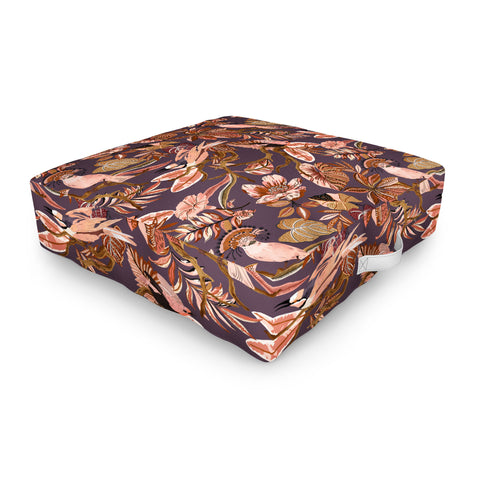 Marta Barragan Camarasa 2Pink tropical birds landscape Outdoor Floor Cushion