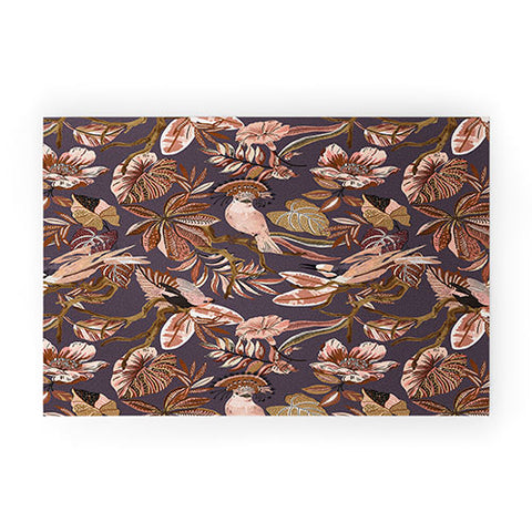 Marta Barragan Camarasa 2Pink tropical birds landscape Welcome Mat