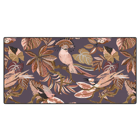 Marta Barragan Camarasa 2Pink tropical birds landscape Desk Mat