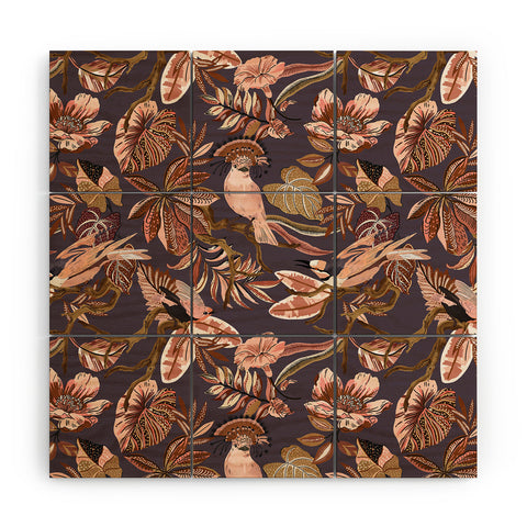 Marta Barragan Camarasa 2Pink tropical birds landscape Wood Wall Mural