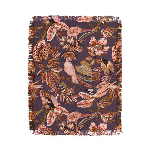 Marta Barragan Camarasa 2Pink tropical birds landscape Throw Blanket