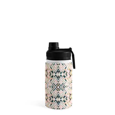 Marta Barragan Camarasa 3dimensional marbled geometry pattern Water Bottle