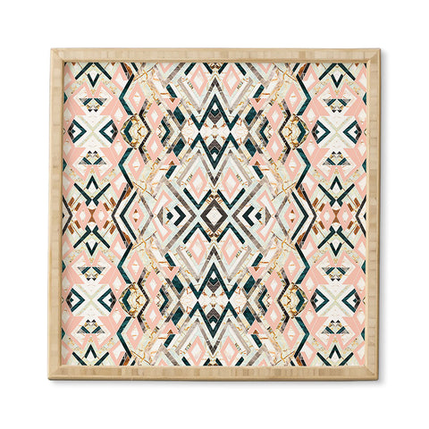 Marta Barragan Camarasa 3dimensional marbled geometry pattern Framed Wall Art