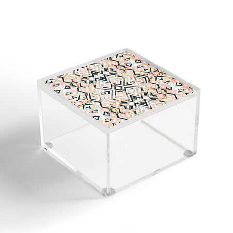 Marta Barragan Camarasa 3dimensional marbled geometry pattern Acrylic Box