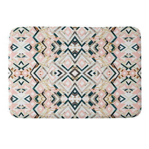Marta Barragan Camarasa 3dimensional marbled geometry pattern Memory Foam Bath Mat