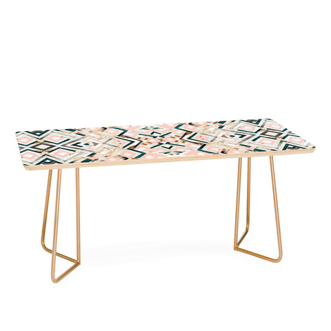 Marta Barragan Camarasa 3dimensional marbled geometry pattern Coffee Table