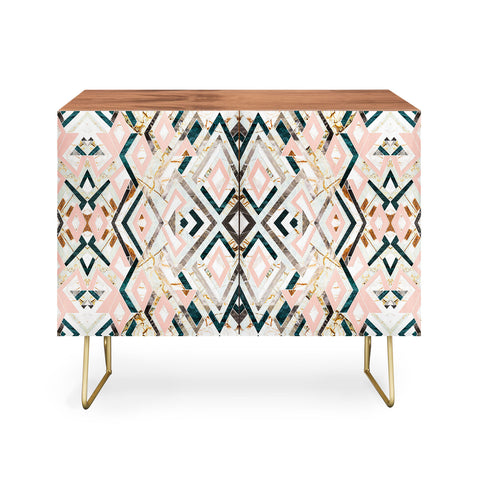Marta Barragan Camarasa 3dimensional marbled geometry pattern Credenza