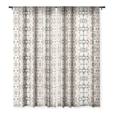 Marta Barragan Camarasa 3dimensional marbled geometry pattern Sheer Window Curtain