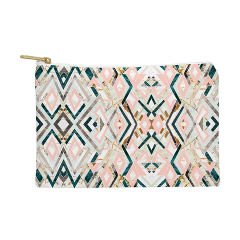 Marta Barragan Camarasa 3dimensional marbled geometry pattern Pouch