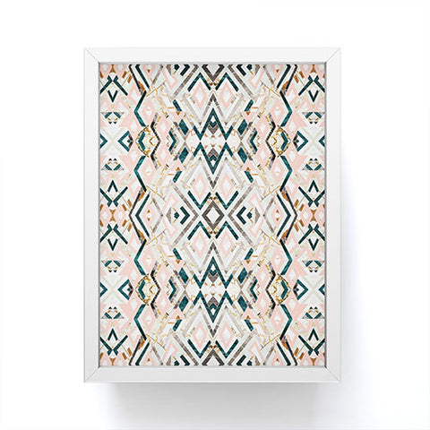 Marta Barragan Camarasa 3dimensional marbled geometry pattern Framed Mini Art Print
