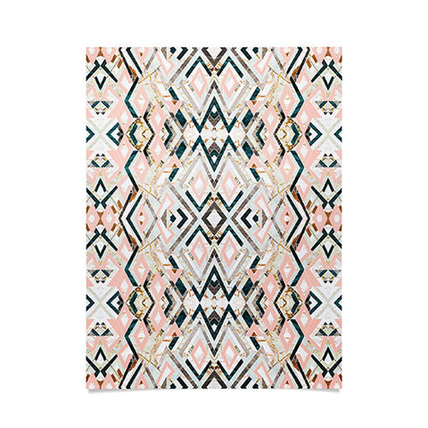 Marta Barragan Camarasa 3dimensional marbled geometry pattern Poster