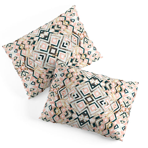 Marta Barragan Camarasa 3dimensional marbled geometry pattern Pillow Shams