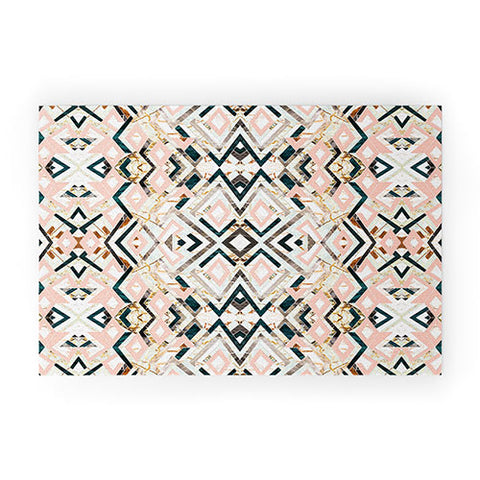 Marta Barragan Camarasa 3dimensional marbled geometry pattern Welcome Mat