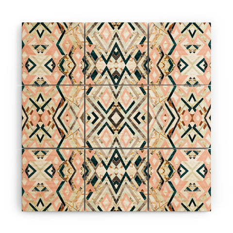 Marta Barragan Camarasa 3dimensional marbled geometry pattern Wood Wall Mural