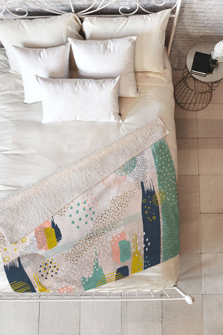 Marta Barragan Camarasa Abstract 01 Fleece Throw Blanket