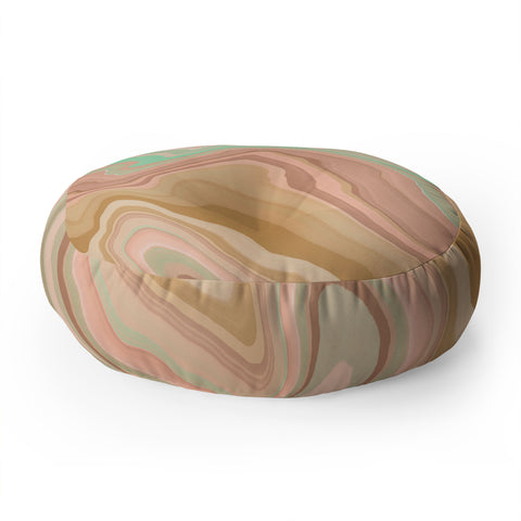 Marta Barragan Camarasa Abstract A sea of dunes I Floor Pillow Round