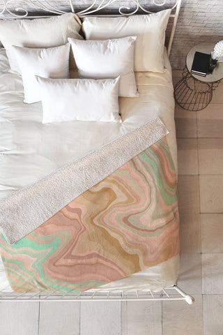 Marta Barragan Camarasa Abstract A sea of dunes I Fleece Throw Blanket