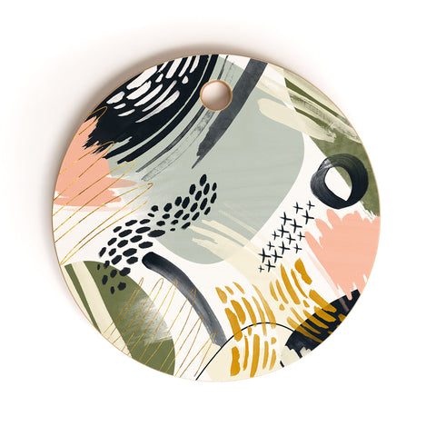 Marta Barragan Camarasa Abstract autumn season Cutting Board Round