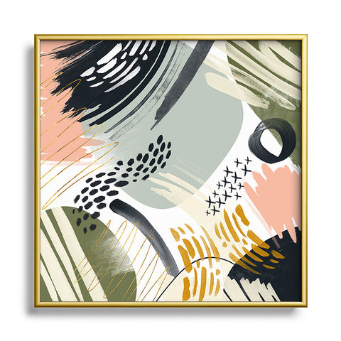 Marta Barragan Camarasa Abstract autumn season Square Metal Framed Art Print