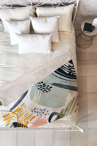 Marta Barragan Camarasa Abstract autumn season Fleece Throw Blanket