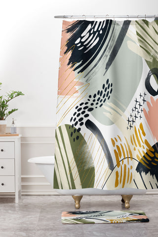 Marta Barragan Camarasa Abstract autumn season Shower Curtain And Mat