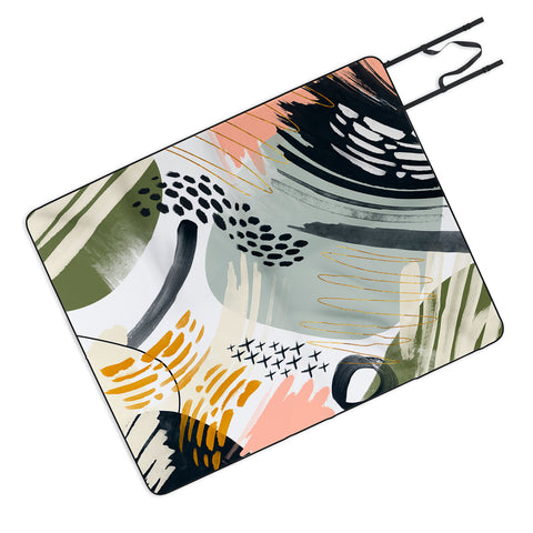 Marta Barragan Camarasa Abstract autumn season Picnic Blanket