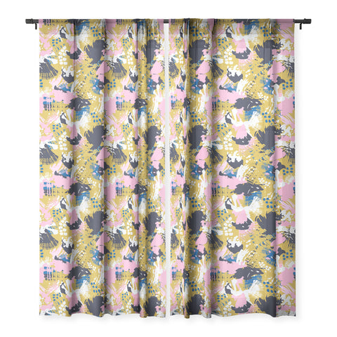 Marta Barragan Camarasa ABSTRACT BRUSHSTROKES 02 Sheer Window Curtain