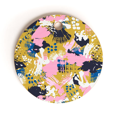 Marta Barragan Camarasa ABSTRACT BRUSHSTROKES 02 Cutting Board Round