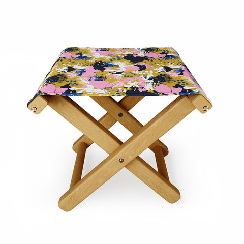 Marta Barragan Camarasa ABSTRACT BRUSHSTROKES 02 Folding Stool